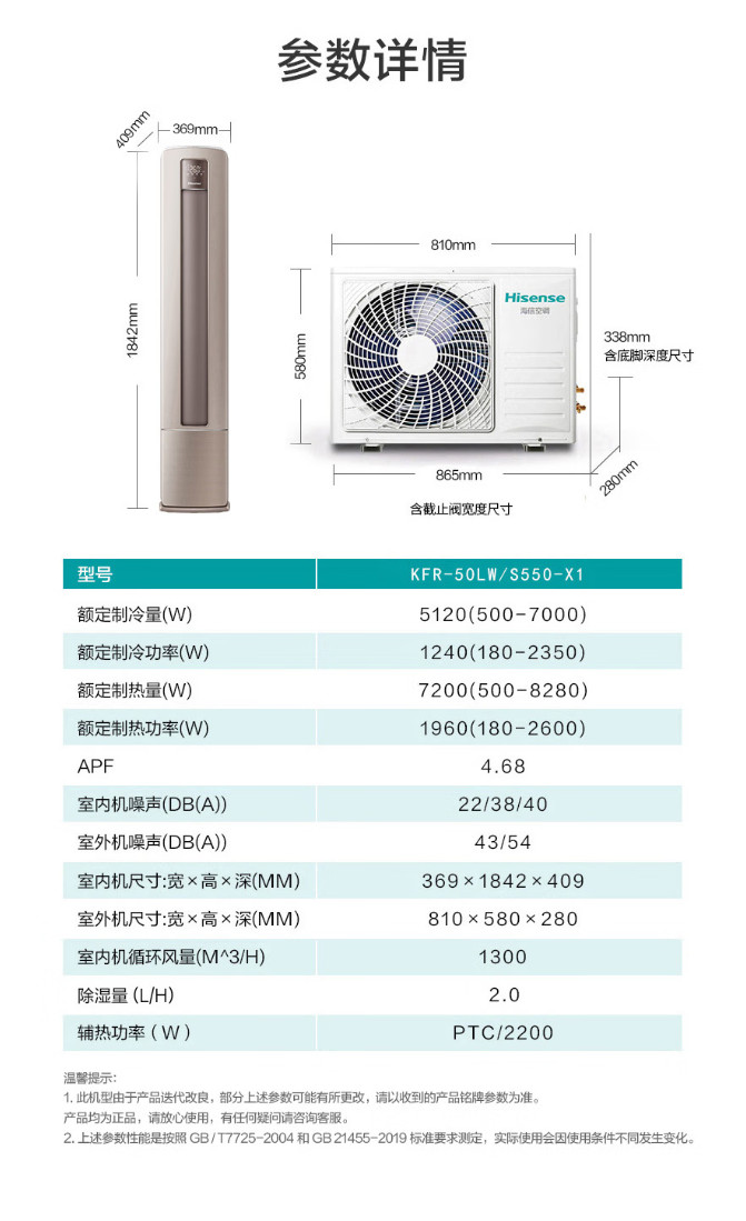 海信(Hisense) 健康家 2匹 新一级 急速冷暖分区送风 AI控温立式空调柜机 KFR-50LW S550-X1详情页.jpg