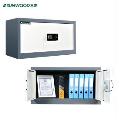 三木 BG874 双门指纹保密柜顶柜保险柜(无屉) 国密锁柜双认证 蓝灰套色